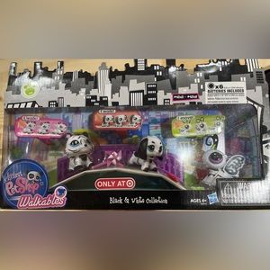 Littlest pet shop, walkable’s black & white collection. New in box never opened.